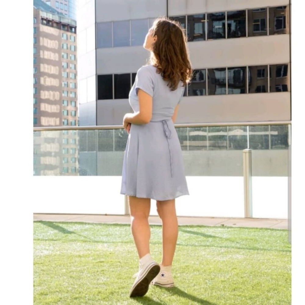 Lush baby blue mini dress